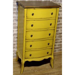 Komoda styl francuski MELLOW 5S Yellow