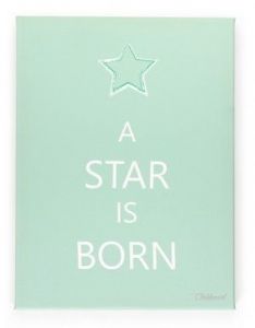 Obrazek Star Is Born zielono-biały 30x40cm