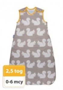 Wyjątkowy Śpiworek Grobag Anorak Kissing Squirells - grubość 2,5 tog, Gro Company