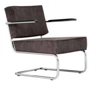 Zuiver Krzesło Lounge RIDGE RIB ARM szare 3100015