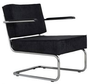 Zuiver Krzesło Lounge RIDGE RIB ARM czarne 3100016