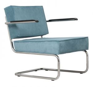Zuiver Krzesło Lounge RIDGE RIB ARM niebieskie 3100017