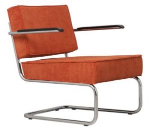 Zuiver Krzesło Lounge RIDGE RIB ARM pomarańczowe 3100018