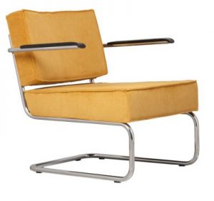 Zuiver Krzesło Lounge RIDGE RIB ARM żółte 3100019