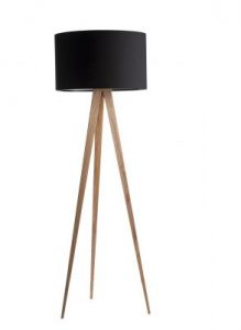 Zuiver Lampa podłogowa TRIPOD WOOD czarna 5000805