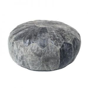 HK Living Pufa czarna skórzana XL TTP0010