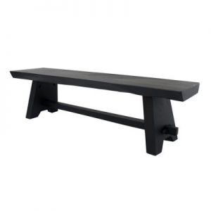 HK Living Drewniana ława czarna HAP6158