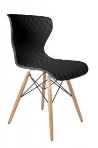 White Label Living Krzesło CROW buk/czarne 1100263