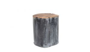 Dutchbone Stołek DECO metalowo-tekowy 2400006