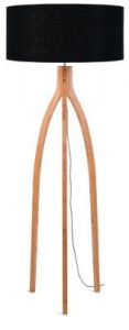 It's About RoMi Lampa podłogowa Annapurna bambus 3-nożna 128cm/abażur 60x30cm, lniany czarny AN