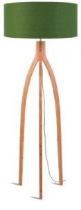 It's About RoMi Lampa podłogowa Annapurna bambus 3-nożna 128cm/abażur 60x30cm, lniany zieleń la