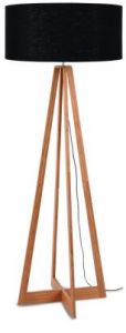 It's About RoMi Lampa podłogowa Everest bambus 4-nożna 127cm/abażur 60x30cm, lniany czarny EVER