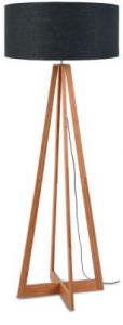 It's About RoMi Lampa podłogowa Everest bambus 4-nożna 127cm/abażur 60x30cm, lniany ciemnoszary