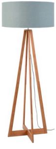 It's About RoMi Lampa podłogowa Everest bambus 4-nożna 127cm/abażur 60x30cm, lniany jasnoszary