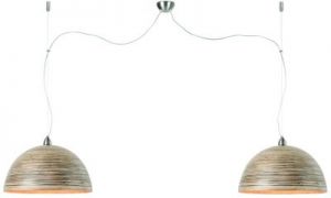 It's About RoMi Lampa wisząca Halong bambus 53x35cm/ 2-abażurowy system, ciemny naturalny HALON