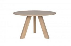 Woood Stół RHONDA zmatowiony szary r129cm 375419-FU