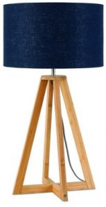 It's About RoMi Lampa stołowa Everest 4-nożna 34cm/ abażur 32x20cm, lniany blue denim EVEREST/T
