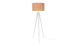 Zuiver Lampa podłogowa TRIPOD CORK biała, abażur korkowy 5100049