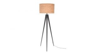 Zuiver Lampa podłogowa TRIPOD CORK czarna, abażur korkowy 5100050