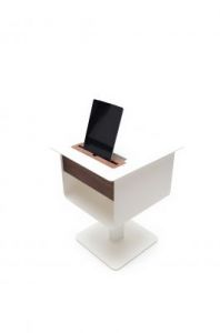 spell Stolik na tablet Nomad nocny w kolorze białym, drewno orzech nomad-nightstand