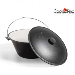 CookKing Kociołek Węgierski Żeliwny Emaliowany Z Pokrywką 11L