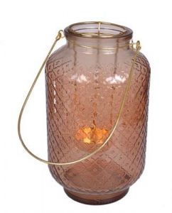 LAMPION SZKLANY Z UCHWYTEM - KOLOR MIEDZIANY - 3