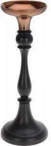 ŚWIECZNIK 30 cm - Czarny z miedzią