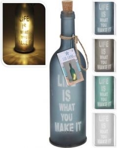 LAMPION LED/BUTELKA-BEŻOWA