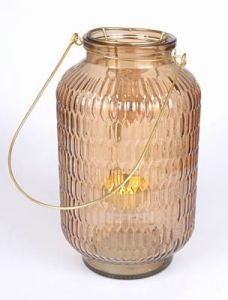 LAMPION SZKLANY Z UCHWYTEM - KOLOR ZŁOTY - 5