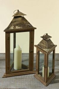 DREWNIANE LAMPIONY - LATARNIE - KOMPLET