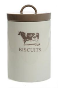 POJEMNIK KUCHENNY CERAMICZNY Z WIECZKIEM BISCUIT - KOLOR EKRI