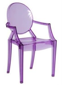 KRZESŁO ROYAL GHOST FIOLET TRANSPARENTNY