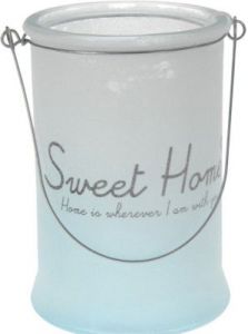 LAMPION SZKLANY SWEET HOME - NIEBIESKI