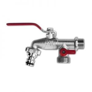 Bradas Kran Kulowy Mosiężny Z Nyplem 1/2" 2 x GZ 3/4" GKK0512