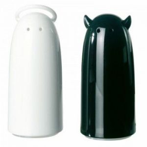 Solniczka i pieprzniczka czarno białe Spices kz-3109001
