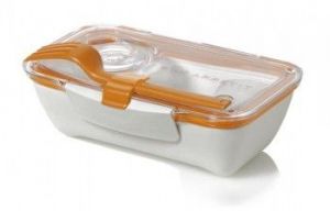 BB - Pojemnik BENTO BOX biało/pomarańczowy