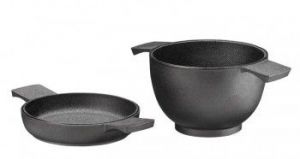 Zestaw mini garnek 0,5l+mini patelnia żeliwna 12cm