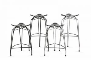 Kubikoff Krzesło barowe DIAMOND wysokie - czarna baza, czarna skóra barstool_high_b_b