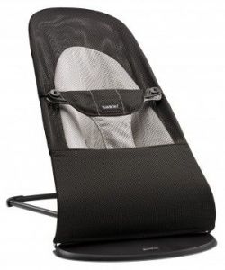 BABYBJORN - leżaczek BALANCE SOFT MESH - Czarny / Szary
