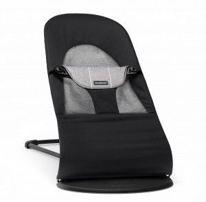 BABYBJORN - leżaczek BALANCE SOFT COTTON/JERSEY - Czarny / Szary