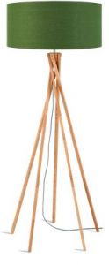 It's About RoMi Lampa podłogowa Kilimanjaro bambus 129cm/ abażur 60x30cm, lniany zieleń lasu KI