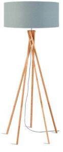 It's About RoMi Lampa podłogowa Kilimanjaro bambus 129cm/ abażur 60x30cm, lniany jasnoszary KIL